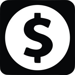 Simple black and white dollar sign icon a classic symbol of finance wealth and money transactions for your projects