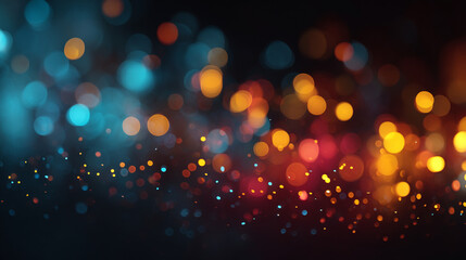 Abstract background featuring blurred lights in shades of blue and orange