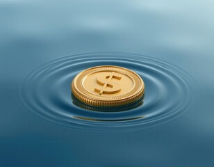 Golden Coin Rippling Water