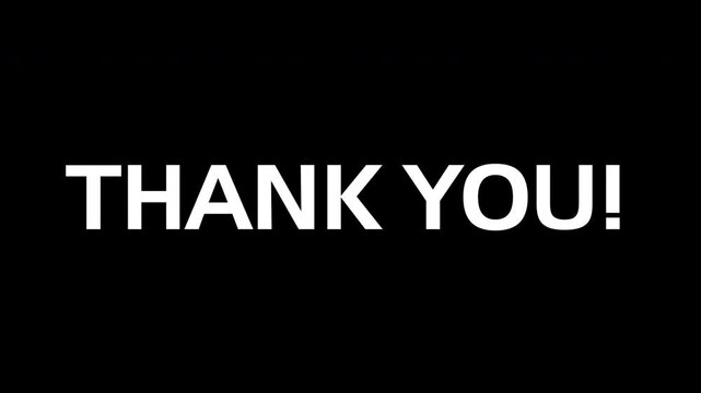 Thank You message displayed in bold white letters on a black background
