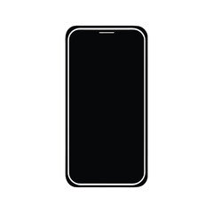 Minimalist black smartphone silhouette on a clean white background