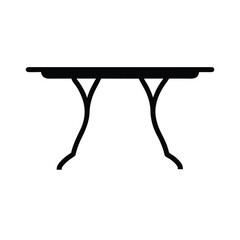Minimalist black table silhouette on a clean white background