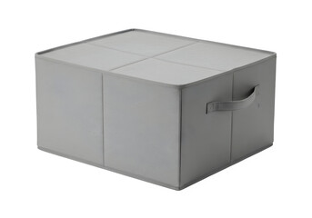 Fototapeta premium A collapsible fabric storage box for organization isolated on transparent or white background. PNG