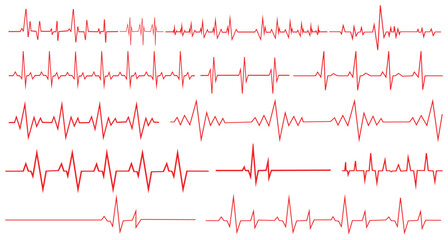 Red Heartbeat Line Vector – Medical ECG Pulse, Health Monitoring & Cardiology Illustration