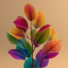 Multi-colored plant with rainbow-colored leaves