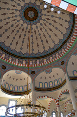 Türkiye, Side, August 23, 2025 Fatih Camii Mosque in Side, interior of the mosque
