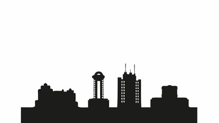 Striking skyline silhouette with modern architecture, perfect for urban design projects and city branding, offering a strong, impactful, and memorable visual.