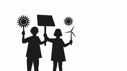 Inspiring climate activism with sun and wind power, youth leading the charge for a sustainable future, environmental awareness and positive change