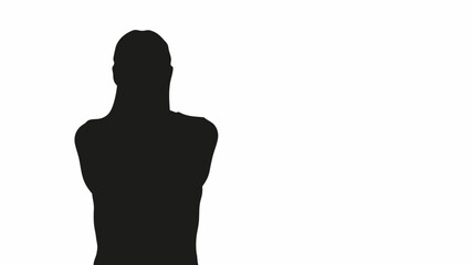 Striking silhouette of a strong, confident woman, perfect for conveying power, mystery, and elegance in your next project or campaign