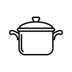 Simple outline of a cooking pot with lid ideal for kitchen and food related designs