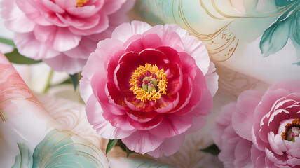 Chinese Flower Background Trend Fabric Pattern for Fashion Design
