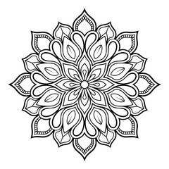abstract flower  mandala vector illustration  coloring page 