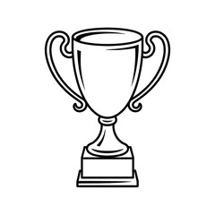 gold trophy cup coloring page white background 