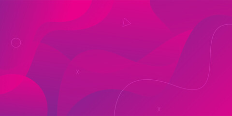 Abstract Pink Gradient Background with Geometric Shapes and Waves.