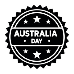 Black color Australia Day Design, Solid White Background (7).eps