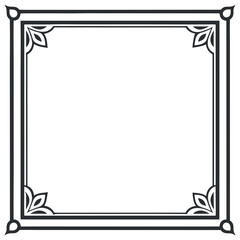 Black color Border and Frame Design, Solid White Background (4).eps