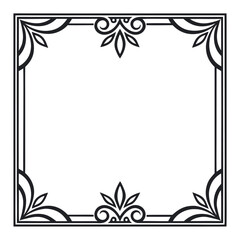 Black color Border and Frame Design, Solid White Background (7).eps