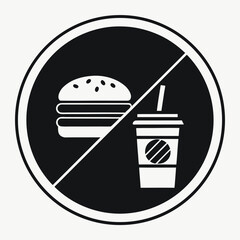 Black color Food and Drink Icon Design, Solid White Background (9).eps