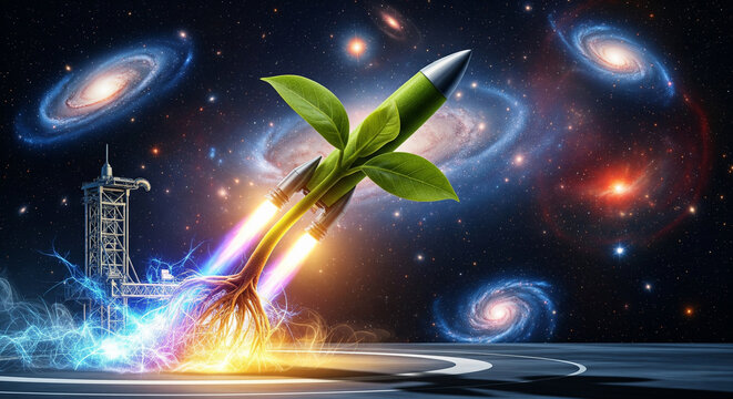 Eco-Friendly Progress: Organic Rocket Launch into Space