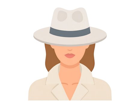 Woman in a hat, simple style