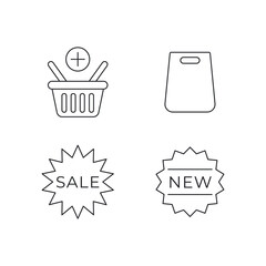 Promotion Badge Retail Bag Line Icon Bundle