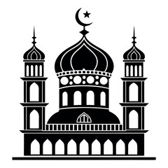 Black color Islamic Festival Design, Solid White Background (2).eps