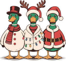 santa claus and snowman