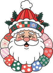 santa claus with christmas tree