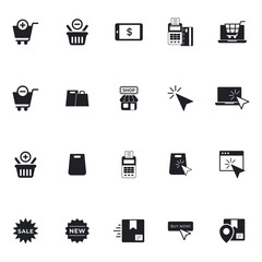 Comprehensive Solid E-Commerce Retail Icon Set
