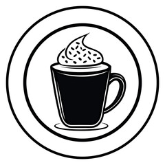 Black color National Hot Chocolate Day Design, Solid White Background (4).eps