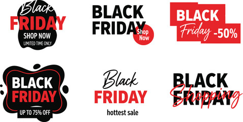 Bold Black Friday sale advertisements with modern designs and big discounts