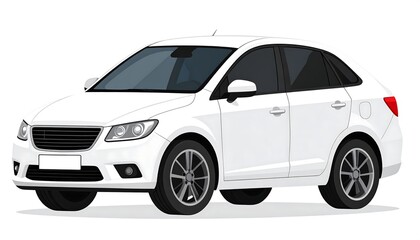 Obraz premium White car illustration on white background