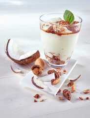 Kokos Mandel Joghurt Drink, Kokosnuss, Dessert, Mandeln, 