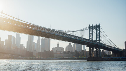 Manhattan Bridge with Manhattan island in the background