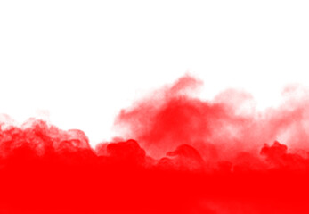red smoke cloud fog dust isolated on transparent background. Colorful smoke smog misty fog steam explosion special effect. Smoke texture for Compositing, covering, overlay, design elements, PNG