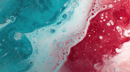 Fototapeta premium Colorful Abstract Liquid Pattern with Bubbles and Swirls