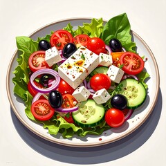 Colorful salad on plate