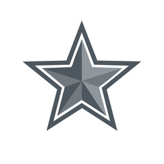 Obraz premium Isolated Dark Gray Star Shape with Two Borders on White Background