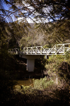WALHALLA, AUSTRALIA - AUGUST 8 2025: Walhalla Road Bridge on a winter's afternoon near Walhalla town