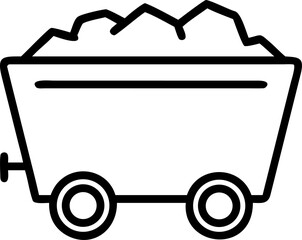 mining cart vector icon on white or transparent background. coal mining or mining worker or mining labor icons items. Stroke icon collections. Editable Stroke icon collection for mobile and web.