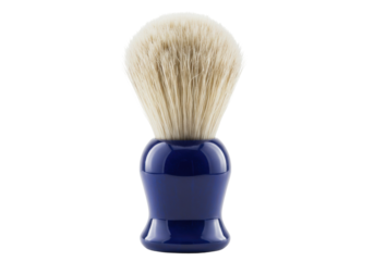 Isolated shaving brush close-up ready for wet shaving on a gentleman's face, male grooming