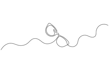 Sunglasses shape one line drawing modern minimalist outline vector illustration design
