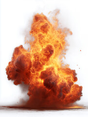 Realistic Fiery Blast with Intense Flames and Smoke