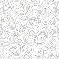 Seamless abstract pattern, tangle wavy hair background