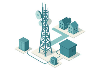Telecommunication tower providing wireless internet and mobile network services to residential homes