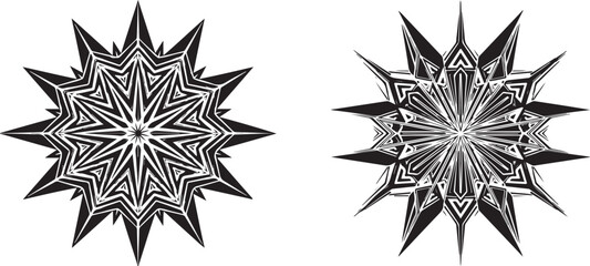 Intricate Black and White Symmetrical Ornamental Designs