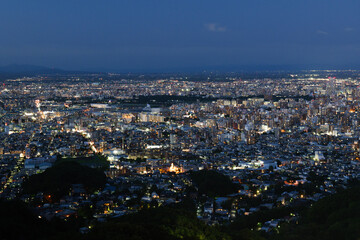 夏の大倉山から見た札幌市街の夜景