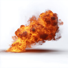 Realistic Fiery Blast with Intense Flames and Smoke