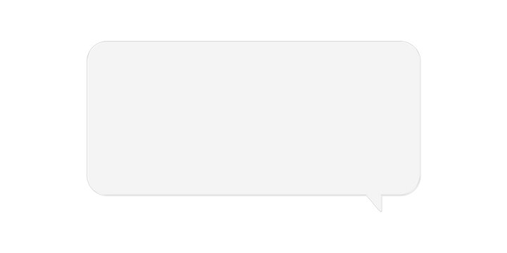 Frosted Glass Speech Bubble, Rectangular Chat Icon for UI
