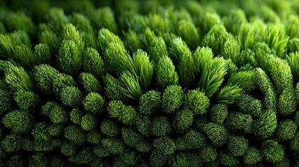Lush Green Texture: A captivating close-up reveals a dense, vibrant carpet of green texture, mimicking the soft, undulating form of a meadow.